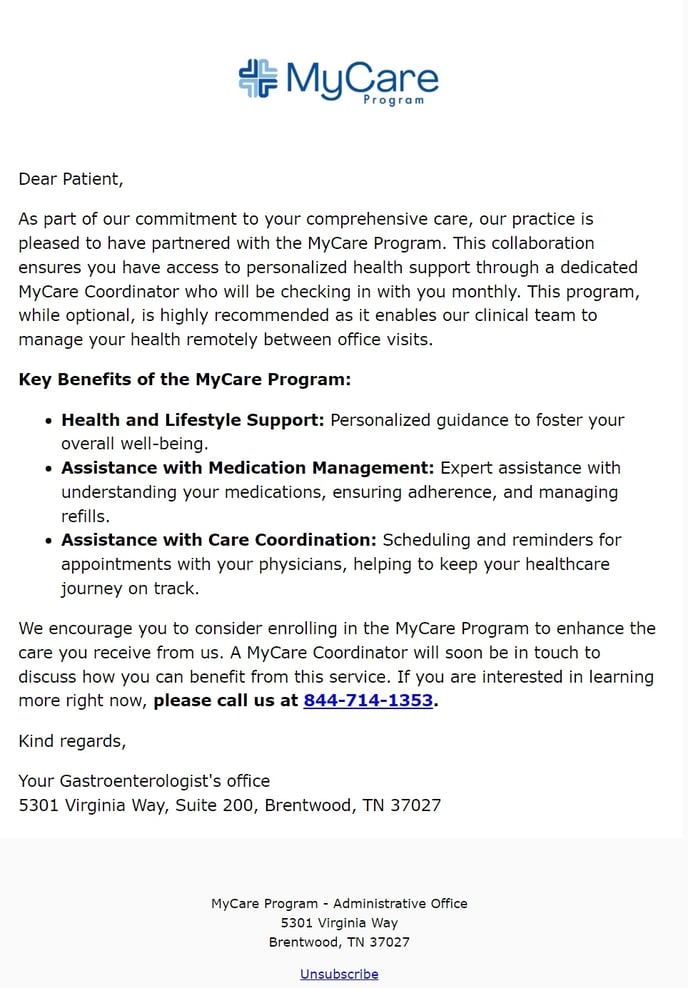 Enrollment Email - 1st Outreach