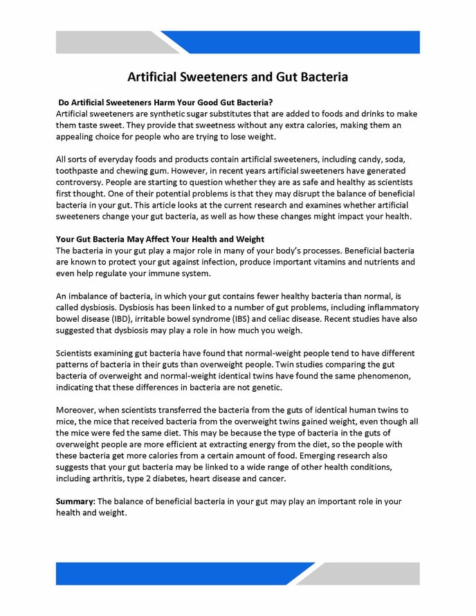 Artificial Sweeteners and Gut Bacteria_Page_1
