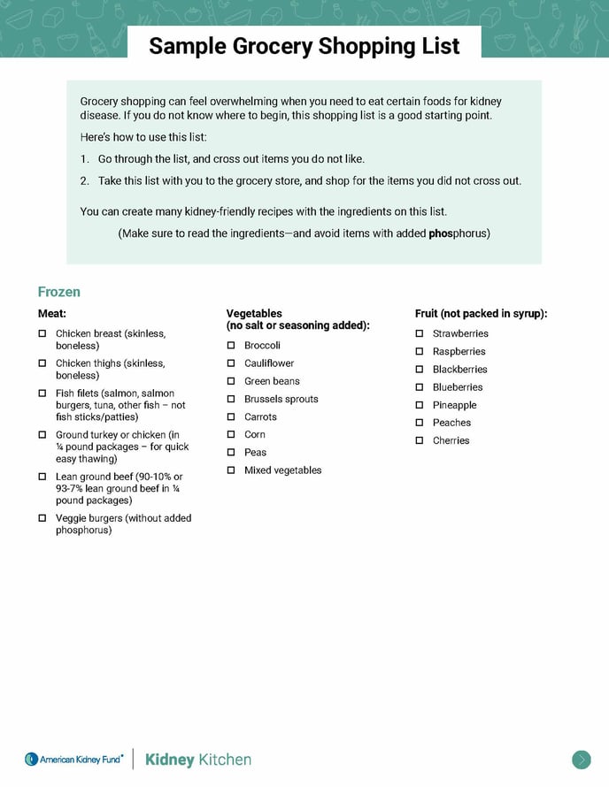 Kidney Friendly Grocery List_Page_1